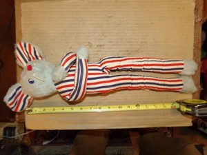 Vintage 18" EDEN TOYS USA Stuffed Red, White & Blue Rabbit