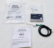 TDS Reader Monitor,SM-1 In-Line Single,0-9990 Ppm Range,+/- 2% Readout Accuracy