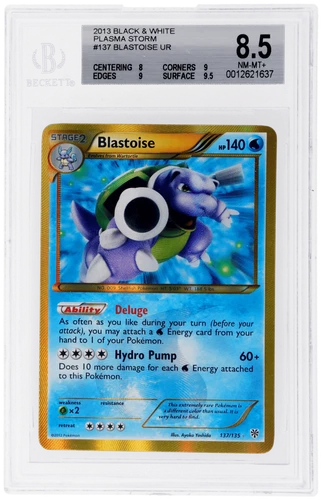 2013 Pokemon Black and White Plasma Storm Blastoise #137 BGS 8.5