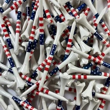 Performance Plastic Golf Tees - Stars & Stripes - 100 Count, 3-1/4 Inch - Les...