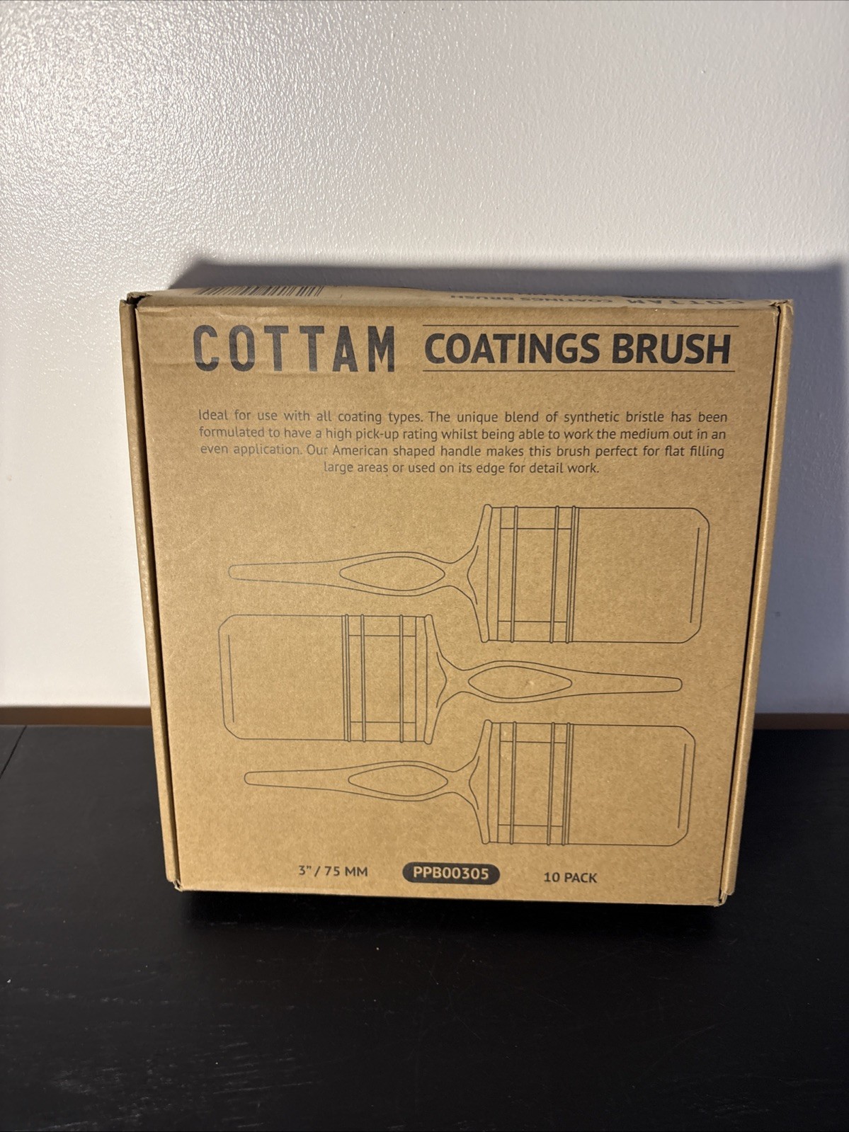 Cottam Brush 3 Inch Coating Brush Box Of 10 PPB00305 - Free Post