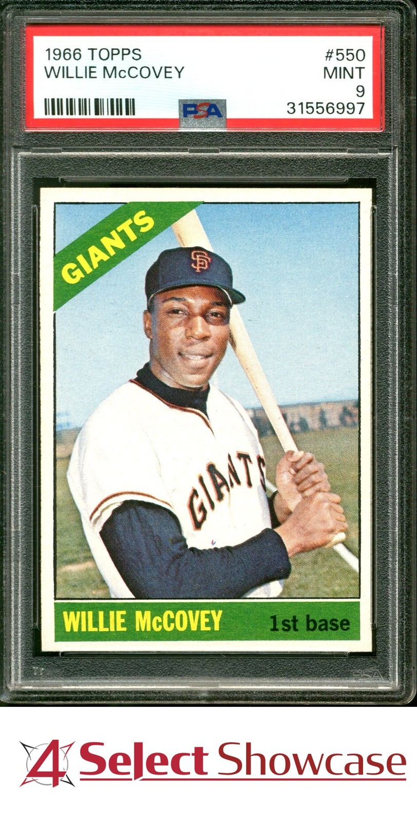 1966 TOPPS #550 WILLIE McCOVEY GIANTS HOF PSA 9