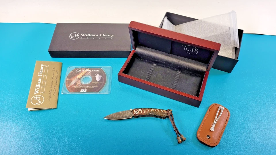 Cuchillo Plegable William Henry Modelo B04-WMMC Onda Cobre Damasco Pikatti TR579 Foto 2 de 4