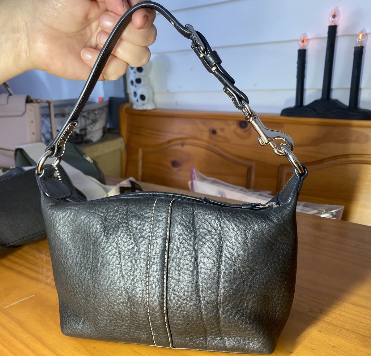 バッグ Coach 1941 Leather Top Handle Bag y2k Coach Leatherware Black Top Handle Purse Est 1941