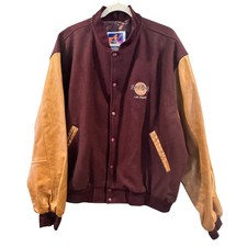 VTG Hard Rock Cafe Hotel Varsity Bomber Jacket Las Vegas Wool Leather sleeve 2X
