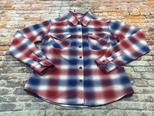 Camisa barbicida de franela Dixxon para dama M roja blanca azul con botones para mujer