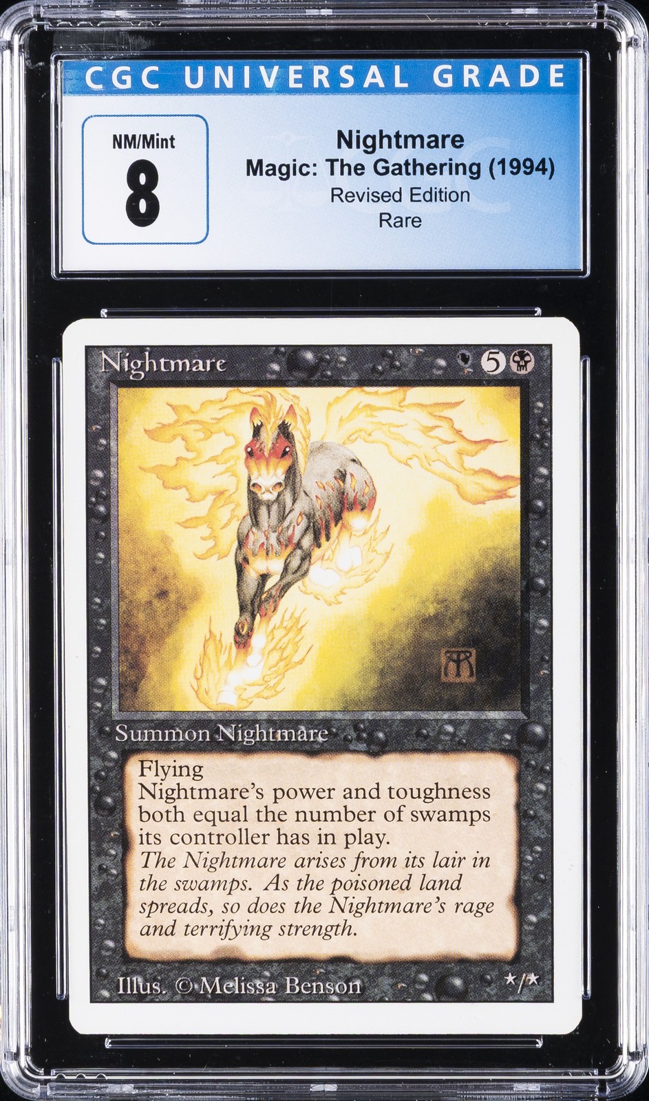 1994 MAGIC: THE GATHERING REVISED EDITION, RARE NIGHTMARE CGC 8