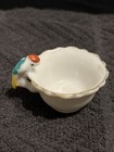 Miniature Porcelain Teacup With Parrot Handle - Floral Pink Print Gold Trim — photo 5