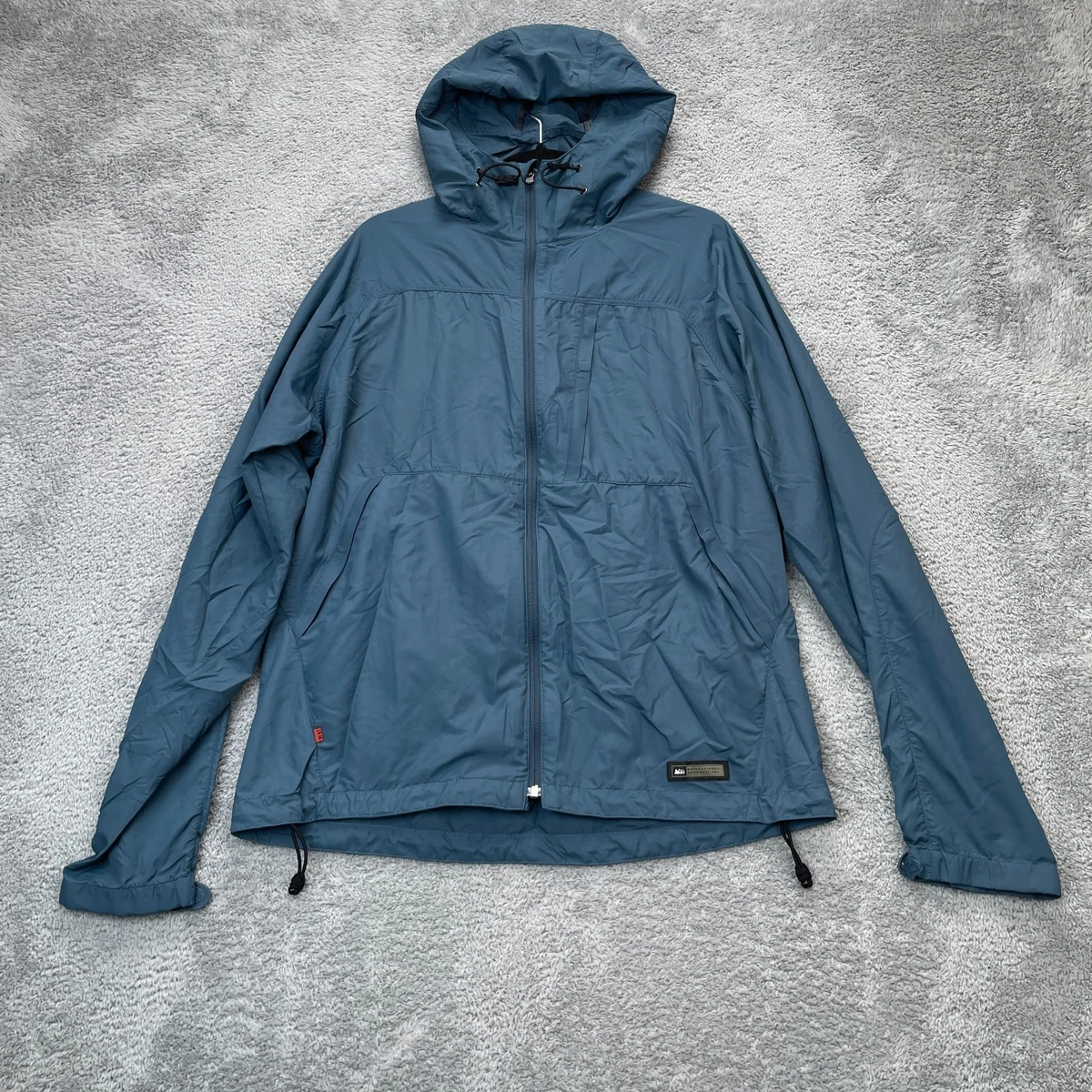 Parka Vintage REI Homme Taille M - Imperméable Avec Capuche - Bleu Moyen