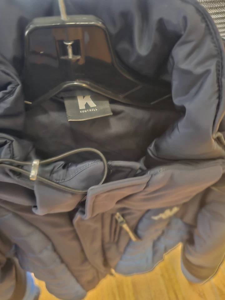 Kappa Kontroll Puffer Jacket Mens Large Blue Full Zip Surf Style Hooded - Image 2 of 4