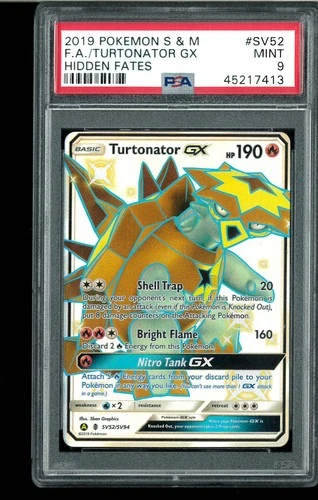 PSA 9 Turtonator GX - SV52/SV94 - Hidden Fates: Shiny Vault Graded Pokemon