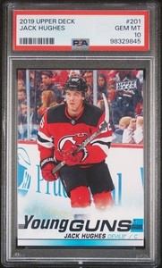 2019-20 UD SERIES 1 JACK HUGHES YOUNG GUNS RC #201 PSA 10