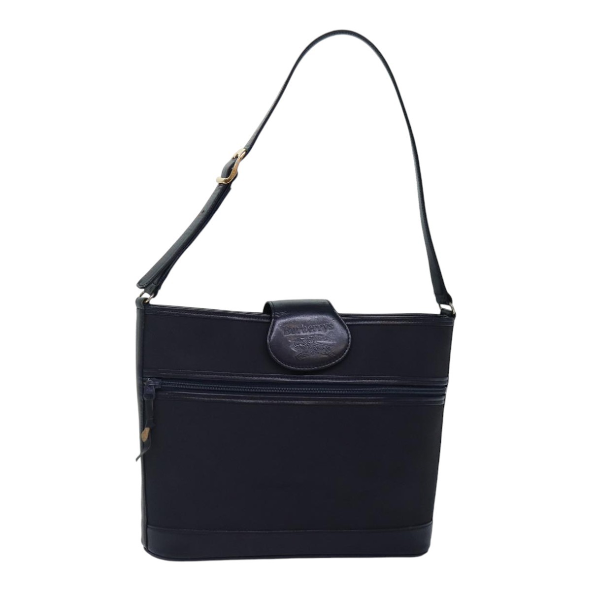 Burberrys Shoulder Bag Nylon Leather Navy Gold Auth hk1626 | eBay