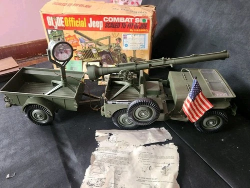 Vintage Hasbro GI Joe Official Jeep Combat Set 7000 1965 Great
