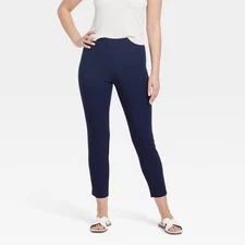 Women's High-Rise Skinny Ankle Pull-On Pants - A New Day Navy 6