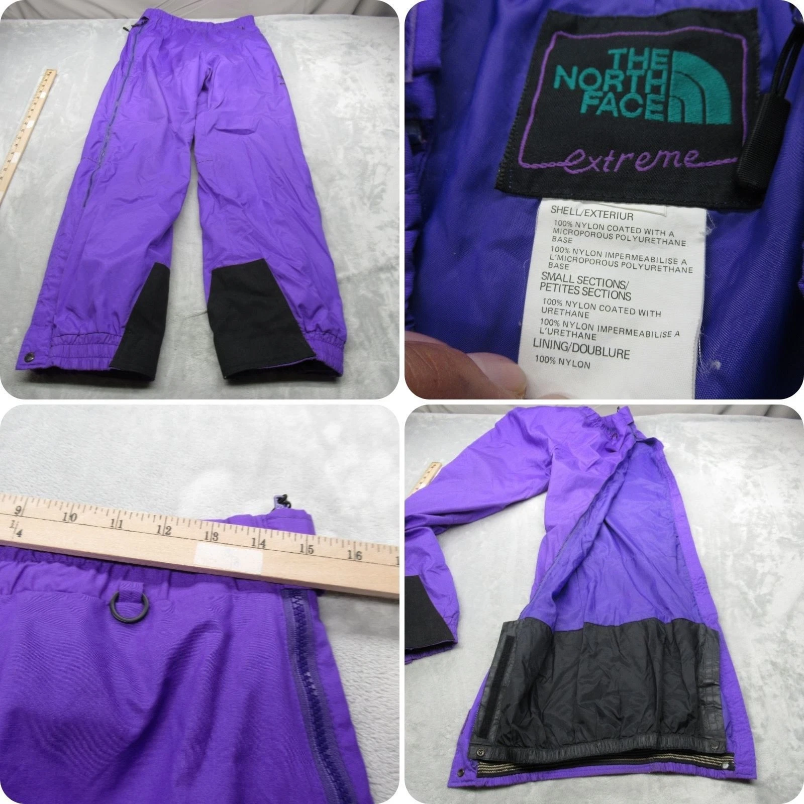 The North Face Extreme Snow Pants Mens Small Purple Waterproof VTG 90s 30x31