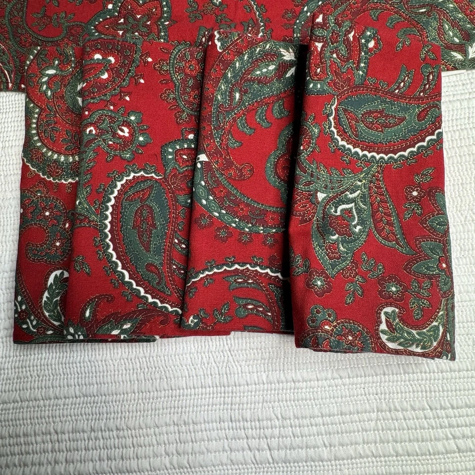 Juego de 5 servilletas de cena Waterford Holiday 19" rojo cachemir Navidad algodón Foto 3 de 4