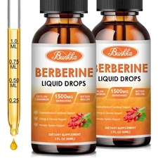 1500mg Berberine Liquid Drops Organic Ceylon Cinnamon Bitter Melon 2FL OZx2