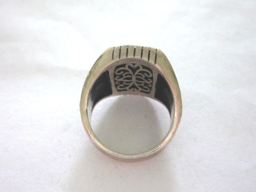 Solid Silver Ring with Large Turquoise Stone (925… - image 2