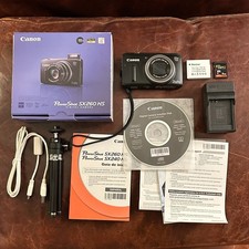 Canon PowerShot SX260 HS 12.1MP Black Digital Camera Complete w Box - WORKING