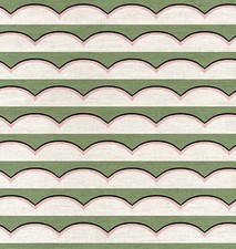 OTTOLINE GARDINENSTOFF "JAKOBSMUSCHELN - GRÜN" 3,3 METER 100% LEINEN