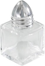 Winco G-100 Square Shakers with Chrome Plated Tops, 1/2-Ounce, Retail Pack