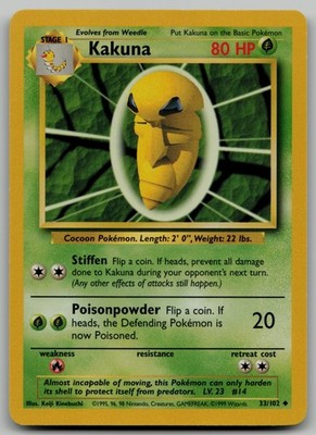 Kakuna Uncommon Base Set 033/102 NM