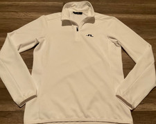 J LINDEBERG GOLF 1/4 ZIP PERFORMANCE MID LAYER LONG SLEEVE  MENS M  WHITE
