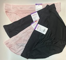 NWT 4 Warner's No Pinching No Problems Bikini Panties 5509 Black/Floral Sz 9/2XL