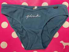 NEW 2021 Victoria's Secret PINK Bikini Panties Ribbed V Front Panty L Teal