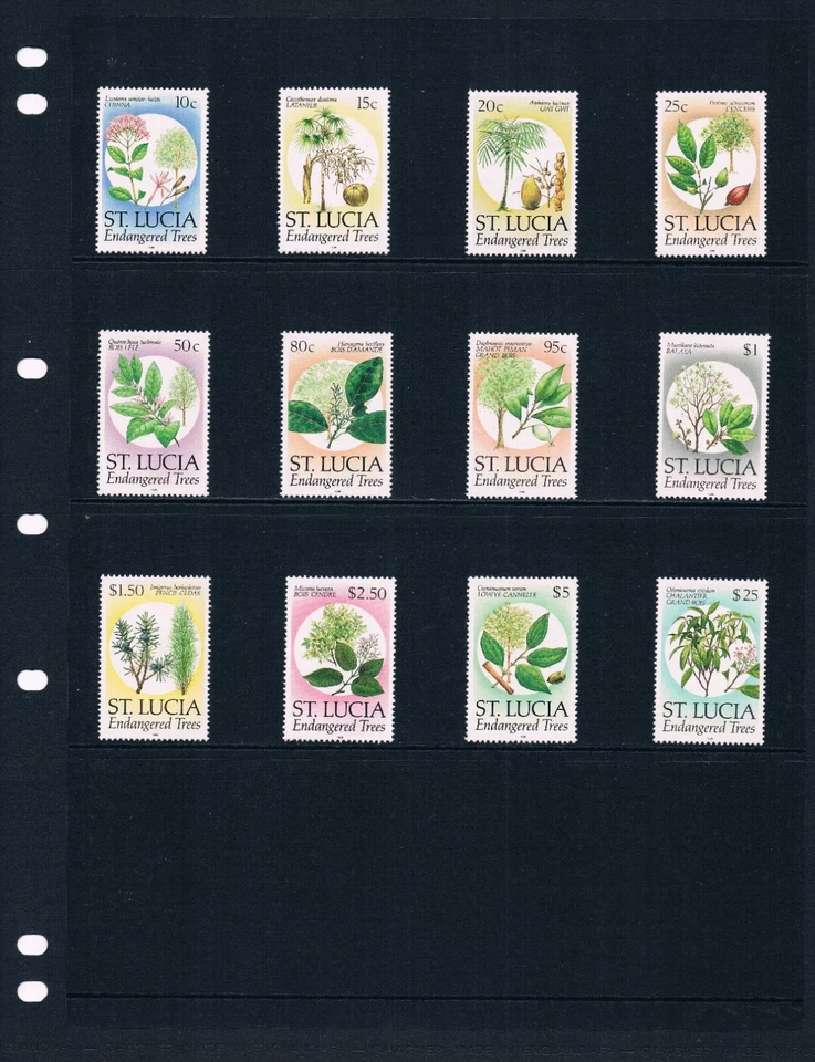 $41,70 Scott значение - 1990 ST LUCIA деревья определенные Карибского моря CV MNH NH UMM - Изображение 2 из 4