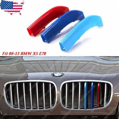 Tri-Color Sport Standard Grille Kidney Insert Trim Cover for BMW X5 E70 w/7 Beam