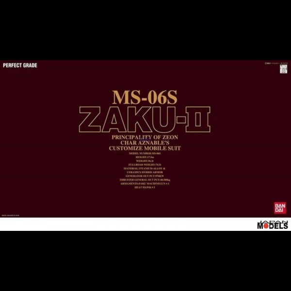 -=] BANDAI - PG Perfect Grade Zaku II MS-06S Char 1/60 Gunpla [=-