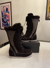 Brand New Lamo Suede/Fabric Women Boots Brown Size 7