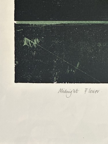 Peter Green 1969 Signed Limited Edition Large Woodcut Midnight Flower - Picture 3 of 8