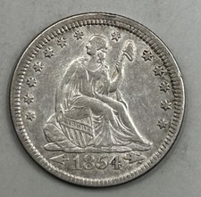 1854 Seated Liberty Quarter with Arrows - 24451