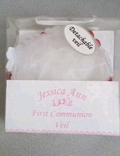 Sears Jessica Ann First Communion Detachable Veil, Red  White Flower Petals