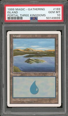 1999 Magic the Gathering MTG Portal Three Kingdoms #169 Island PSA 10 P3K