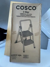 Cosco 11829Ggb Commercial 2-Step Folding Stool, 300Lb Cap, 20 1/2W X 24 Gray 