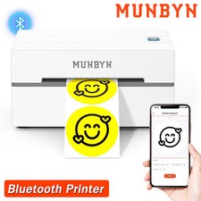 MUNBYN Bluetooth Shipping Label Printer 4x6 Thermal Label w Drive for USPS FedEx