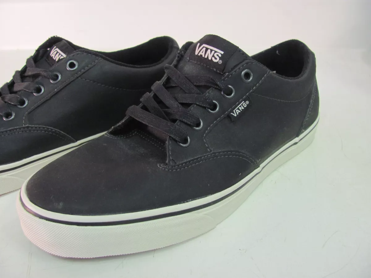 Vans Authentic TB4R Black Leather Trainers Size 9.5 Sneaker Skate