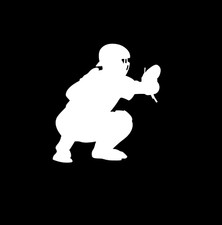 BASEBALL BACK CATCHER SILHOUETTE VINYL DECAL PERMANENT WINDOWS CAR TRUCK SPORTS 