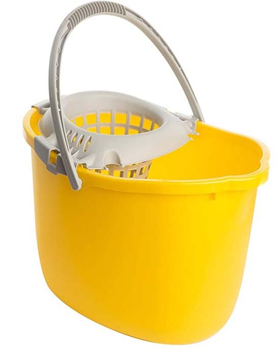 Set Mocio E Secchio Con Strizzatore A 3 Serbatoi – Mocio Piatto A Parete Con Manico Lungo, 4 Panni In Microfibra, Acqua Pulita E Sporca Separata - 3
