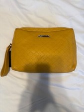 Steve Madden Yellow Quilted Clutch Handbag with Wrist Strap