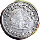 elf Bolivia 4 Soles 1856  PTS FJ Silver Llama  Die crack — photo 2