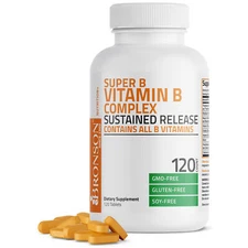 VITAMIN B COMPLEX Sustained Release B1, B2, B3, B6, Folic Acid, B12, 120 Tablets