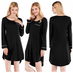 Women-Nightgown-Sleep-Shirt-Dress-Long-Sleeve-Pajama-Loose-Sleepwear-Nightshirt