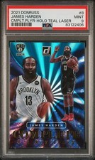 2021 Panini Donruss Complete Players 8 James Harden Holo Teal Laser - PSA 9