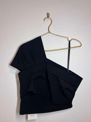 CO NWT Off Shoulder Black Blouse Size Medium Classic Elegant - Picture 5 of 13