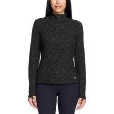 Spyder Womens Fleece Quarter Zip Printed Pullover Black S